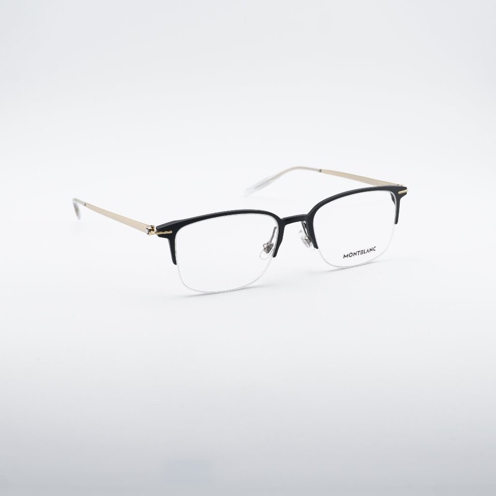 Montblanc MB0234OK 003 Eyeglasses Black/Gold 52mm Square Frame